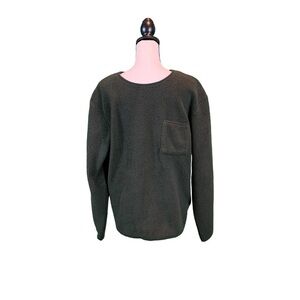 Selected Homme Dark Green 100% Polyester Fleece Crew Neck Pullover - Medium